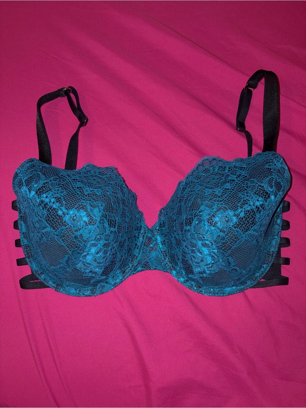 La SENZA Teal Lace Lightly Lined Bra with Strappy Sides